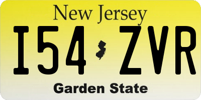 NJ license plate I54ZVR