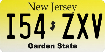 NJ license plate I54ZXV