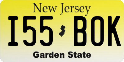 NJ license plate I55BOK