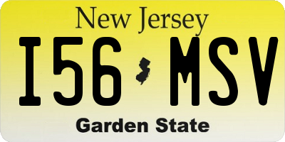 NJ license plate I56MSV