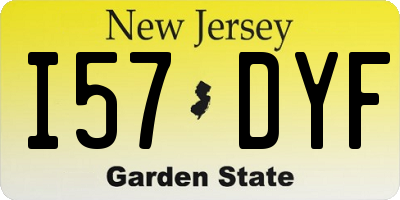 NJ license plate I57DYF
