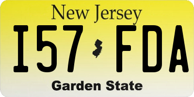 NJ license plate I57FDA
