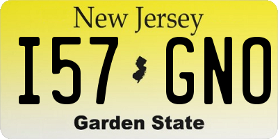 NJ license plate I57GNO