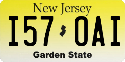 NJ license plate I57OAI