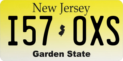 NJ license plate I57OXS