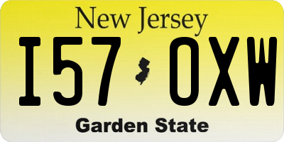 NJ license plate I57OXW