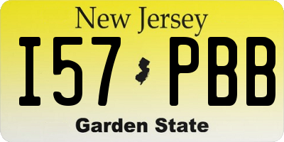 NJ license plate I57PBB