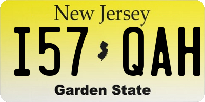 NJ license plate I57QAH