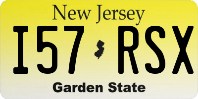 NJ license plate I57RSX
