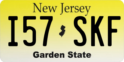 NJ license plate I57SKF