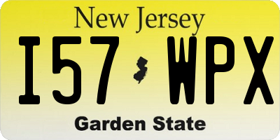 NJ license plate I57WPX