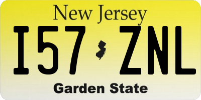 NJ license plate I57ZNL