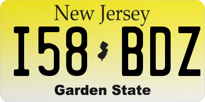 NJ license plate I58BDZ