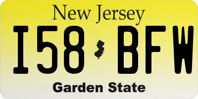 NJ license plate I58BFW