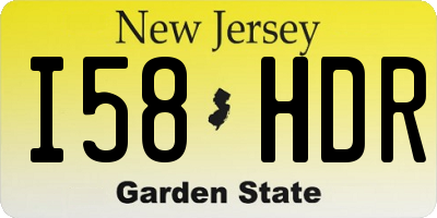 NJ license plate I58HDR
