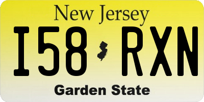 NJ license plate I58RXN