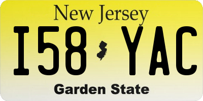 NJ license plate I58YAC
