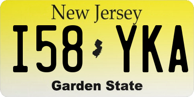 NJ license plate I58YKA