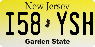 NJ license plate I58YSH