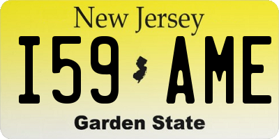NJ license plate I59AME