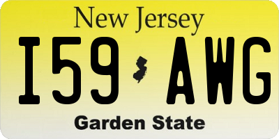 NJ license plate I59AWG