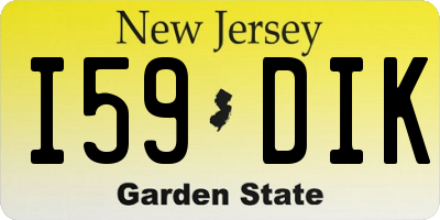 NJ license plate I59DIK