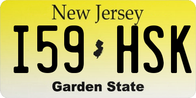 NJ license plate I59HSK