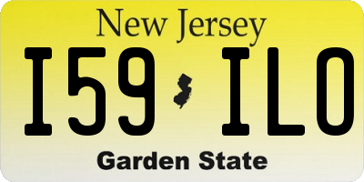 NJ license plate I59ILO