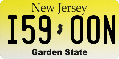 NJ license plate I59OON