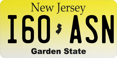 NJ license plate I60ASN