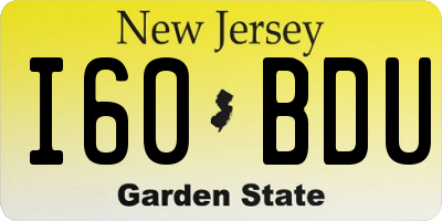 NJ license plate I60BDU
