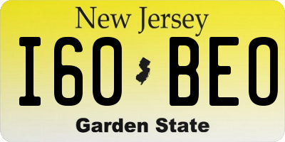 NJ license plate I60BEO