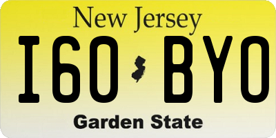 NJ license plate I60BYO