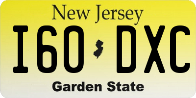 NJ license plate I60DXC