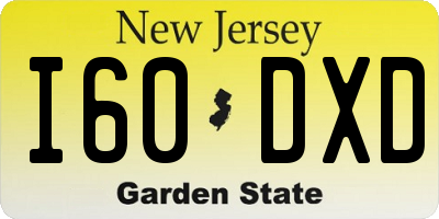 NJ license plate I60DXD