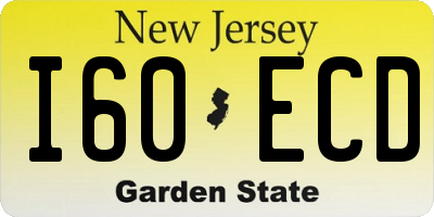 NJ license plate I60ECD