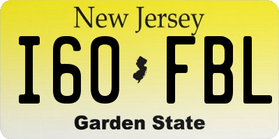 NJ license plate I60FBL