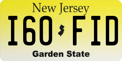 NJ license plate I60FID