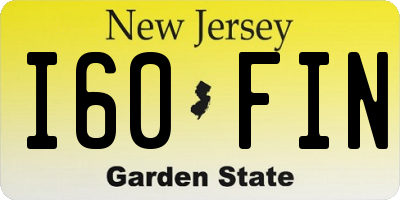 NJ license plate I60FIN