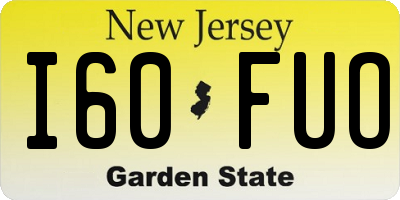 NJ license plate I60FUO