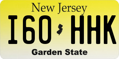 NJ license plate I60HHK