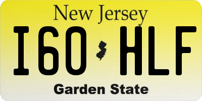 NJ license plate I60HLF