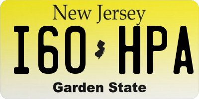 NJ license plate I60HPA
