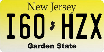 NJ license plate I60HZX