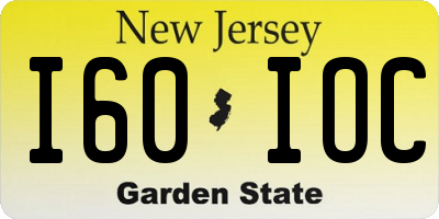 NJ license plate I60IOC