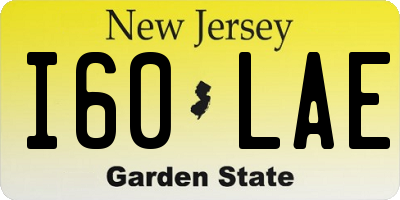 NJ license plate I60LAE