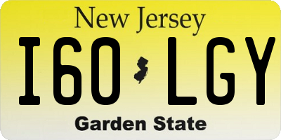 NJ license plate I60LGY