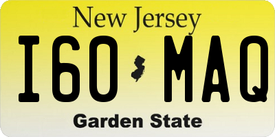 NJ license plate I60MAQ