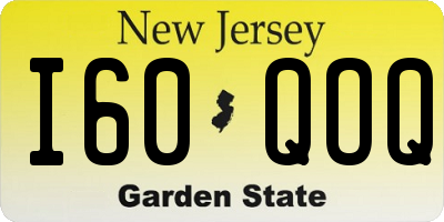 NJ license plate I60QOQ