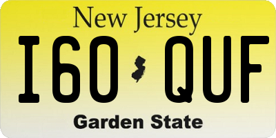 NJ license plate I60QUF